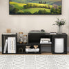 2 Pieces Adjustable TV Stand for TVs up to 55 Inch with Storage Cubes-Black