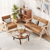 2 Pieces Living Room Furniture Set with Rubber Wood Frame-Brown
