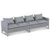 2 Pieces Patio Furniture Sofa Set with Cushions and Sofa Clips-Gray - Gray