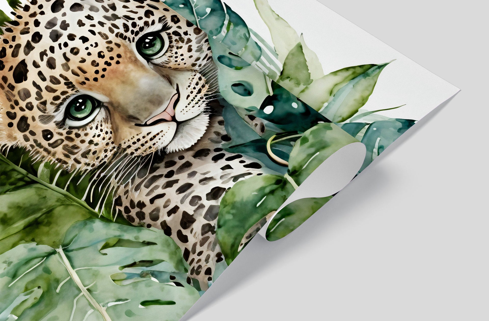 Watercolor Baby Leopard Mural