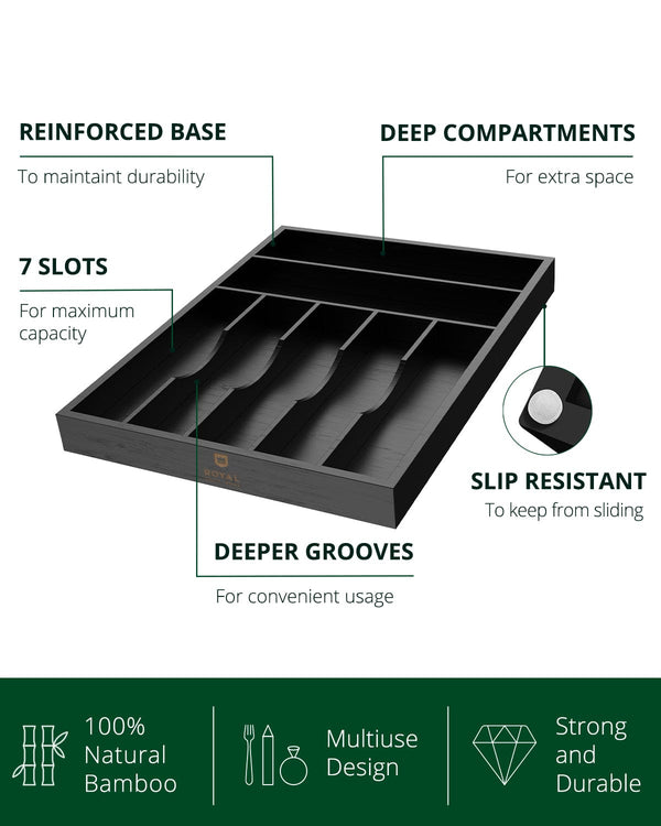 Basic Silverware Drawer Organizer, Black