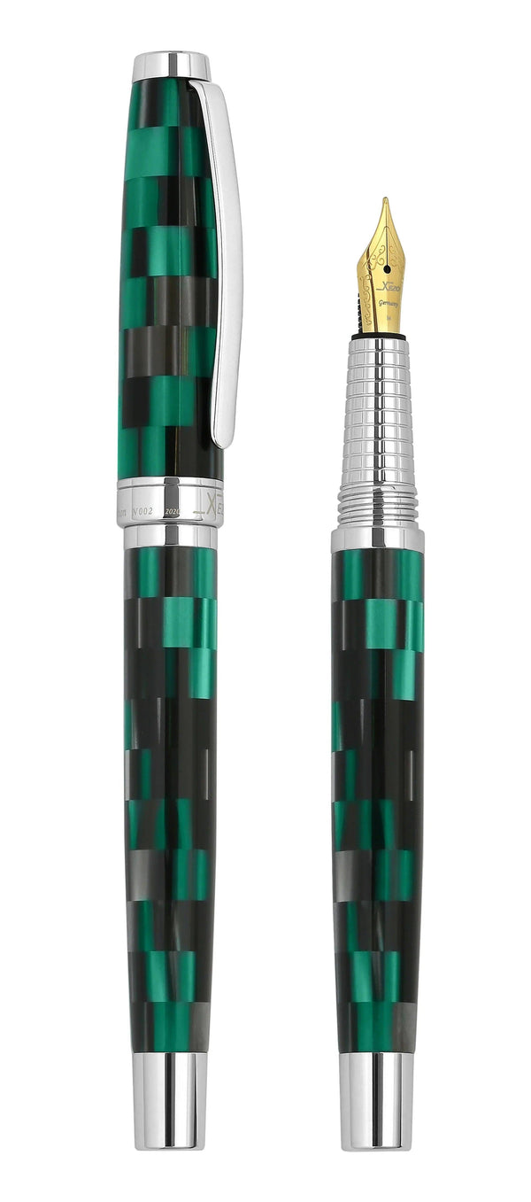 Urbanite II Acrylic & Brass Fountain Pen (Medium Nib) - Ocean Teal - Gifts for You 'n Me