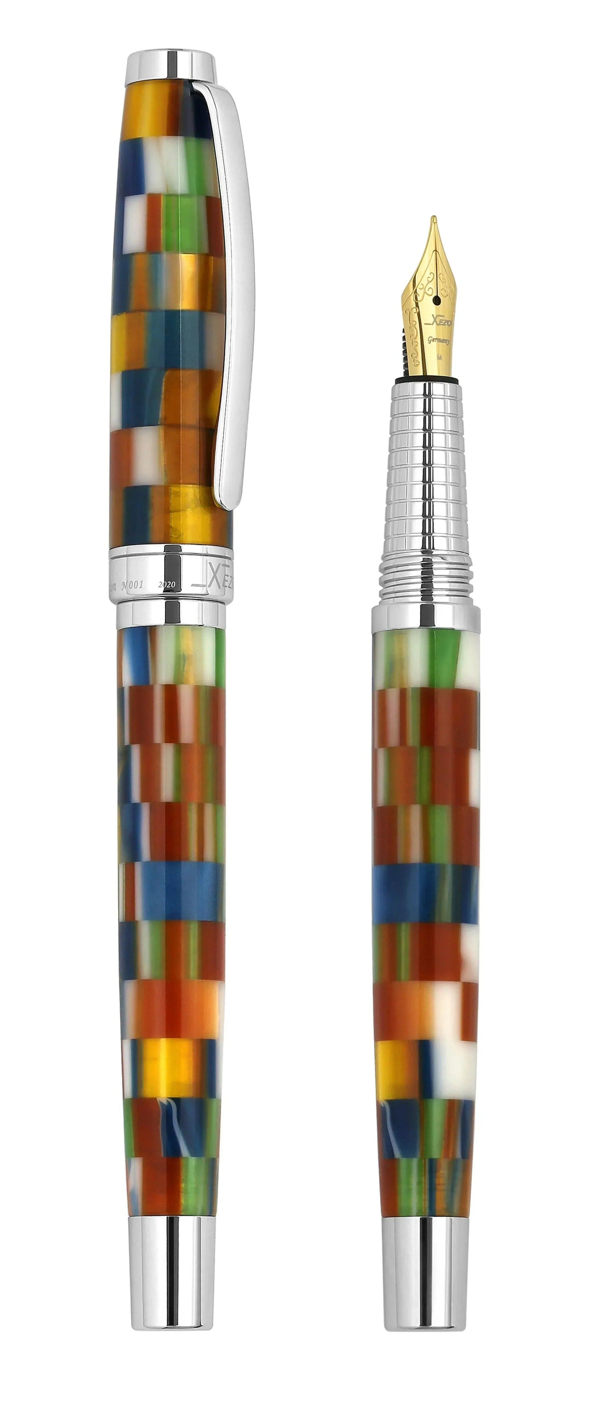 Urbanite II Acrylic & Brass Fountain Pen (Medium Nib) - Jazzy Multicolor - Gifts for You 'n Me