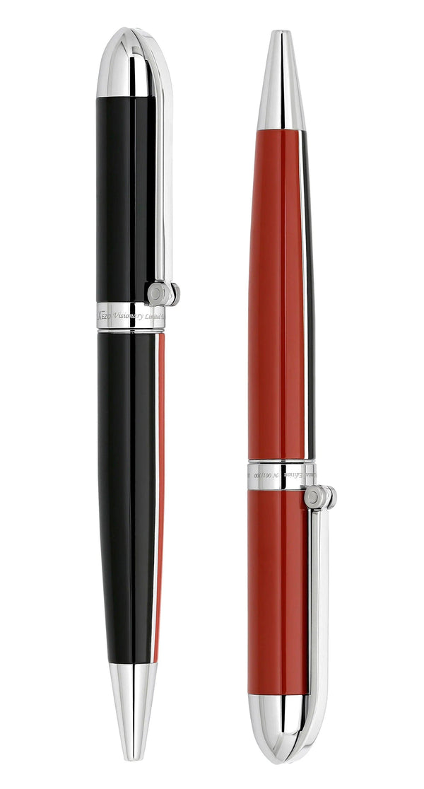Visionary® Brass & Aluminum Enameled Ballpoint Pen - Red / Black - Gifts for You 'n Me