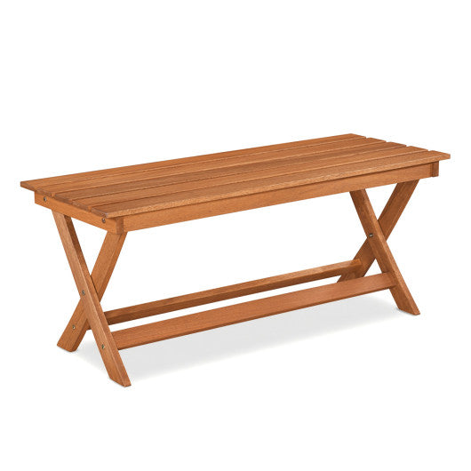 2-Seat Wooden Garden Patio Bench with X-Shaped Legs-1 Piece