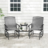 2-Seater Outdoor Glider Bench with 2-Tier Center Table-Gray