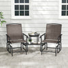 2-Seater Outdoor Glider Bench with 2-Tier Center Table-Brown