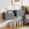 2 Storage Drawers Wall Mounted Floating Nightstand for Bedroom-Gray