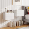 2 Storage Drawers Wall Mounted Floating Nightstand for Bedroom-White