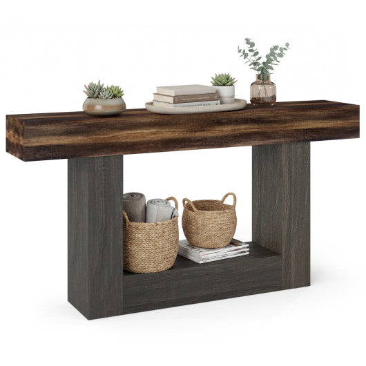 2-Tier Farmhouse Console Table 63