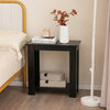 2-Tier Modern Compact End Table with Storage Shelf-Black