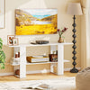 2-Tier TV Stand with Storage for TVs up to 55 Inch Console Table with Open Shelf-White