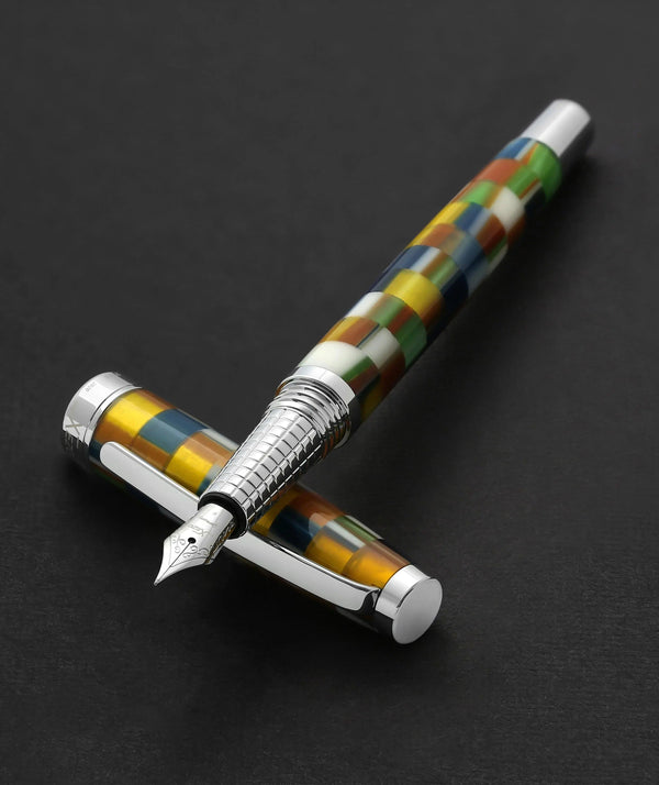 Urbanite II Acrylic & Brass Fountain Pen (Fine Nib) - Jazzy Multicolor - Gifts for You 'n Me