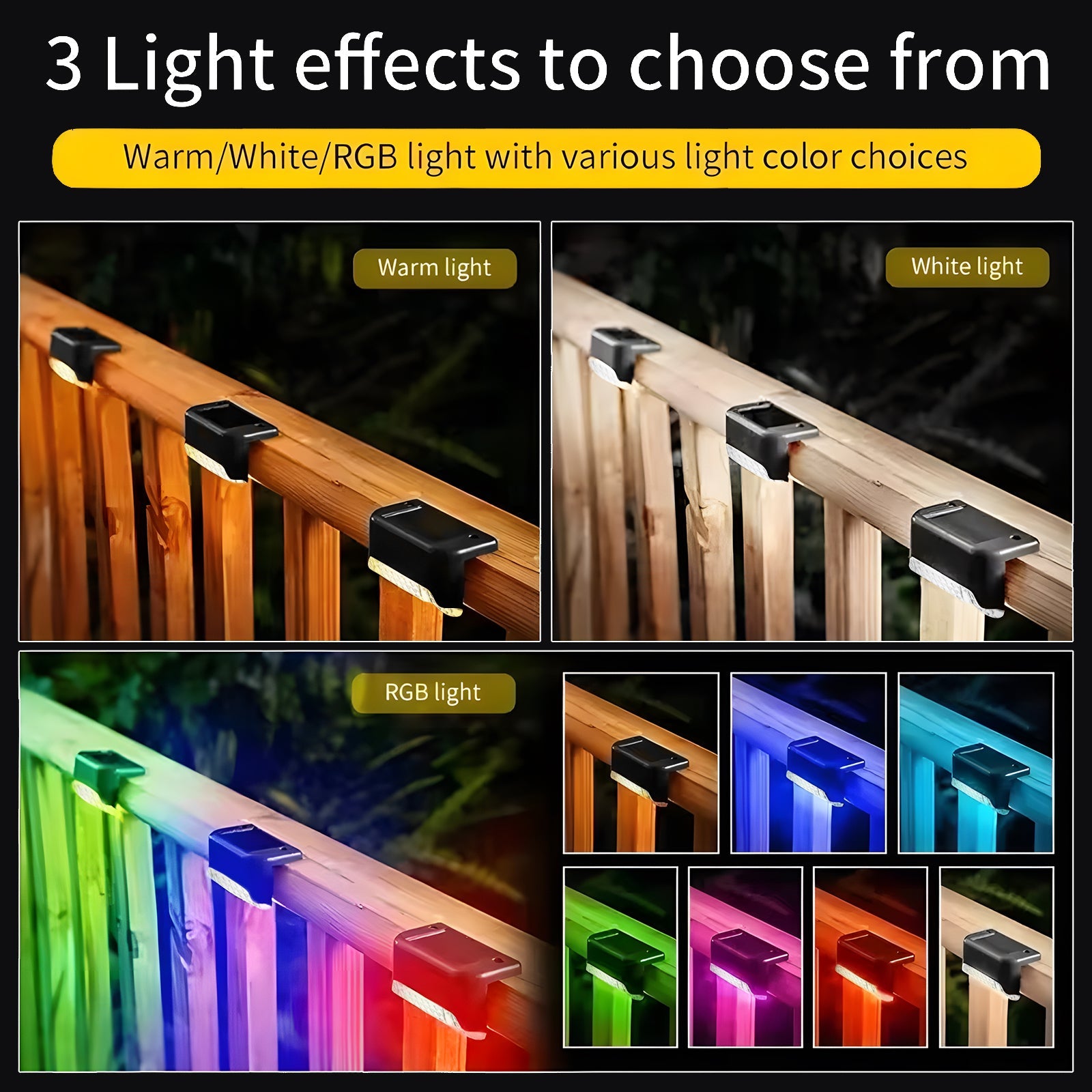 8-Pack Solar LED Deck & Step Lights