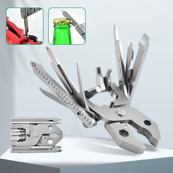 25-in-1 Multitool Clamps and Vises Stainless Steel Pocket Knife with Screwdriver Sleeve with Sheath-Perfect for Outdoor, Survival, Camping, Hiking, Simple Repair Wautton Outdoor Gear