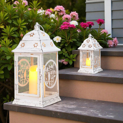 Rustic Bird Candle Lanterns 14.5