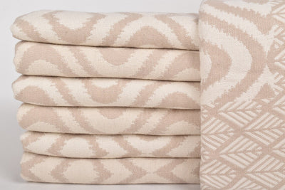 Ikat Beige Turkish Throw