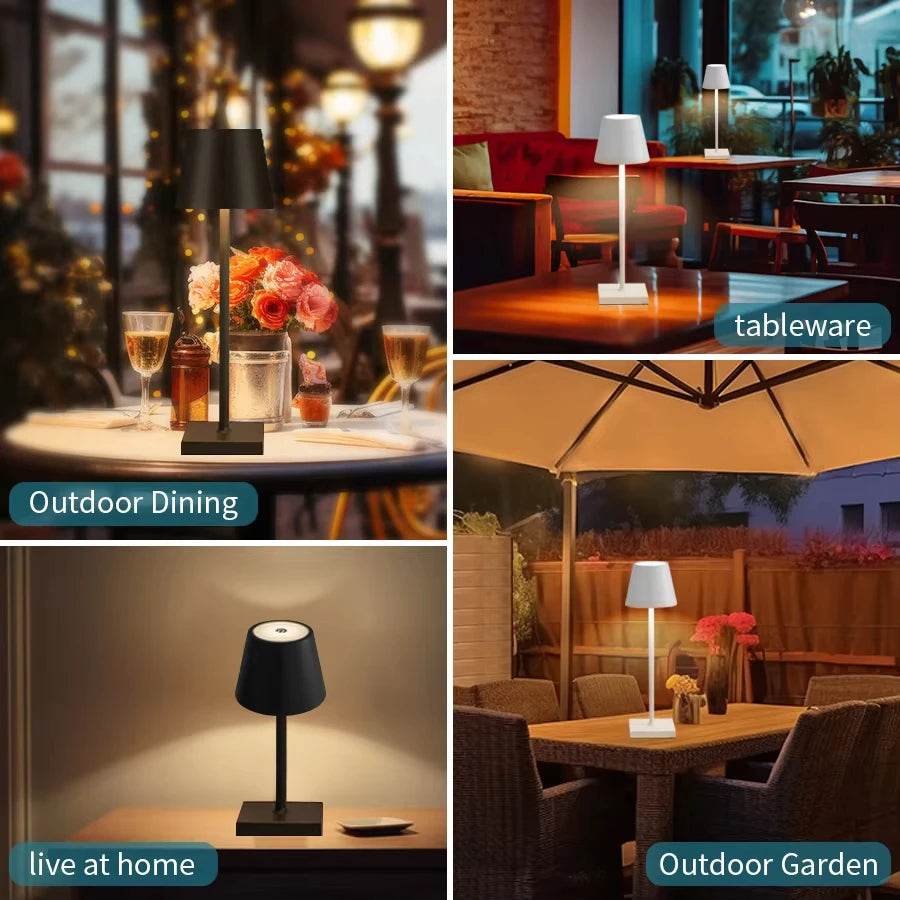 LED USB Rechargeable Desk Lamp – Portable Wireless Touch Light, Waterproof Ambiance Lamp for Bedroom, Office & Outdoor Use