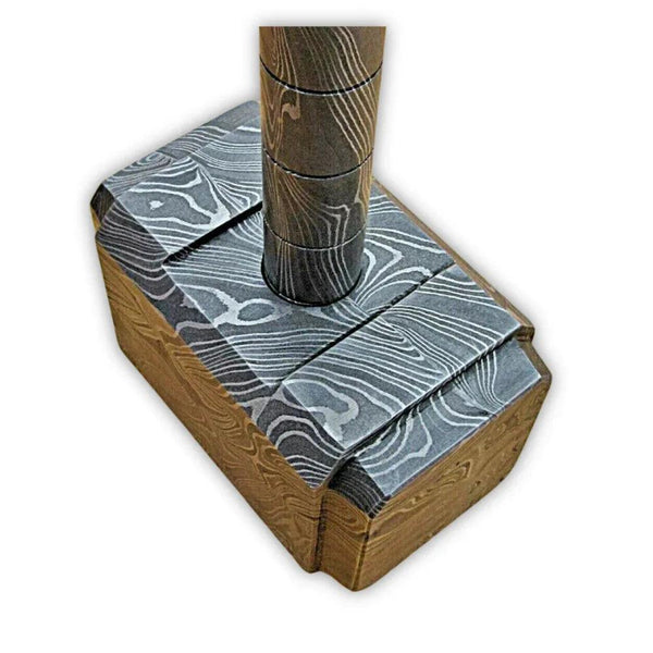 Mjölnir Handmade Forged Damascus Steel Hammer - Gifts for You 'n Me