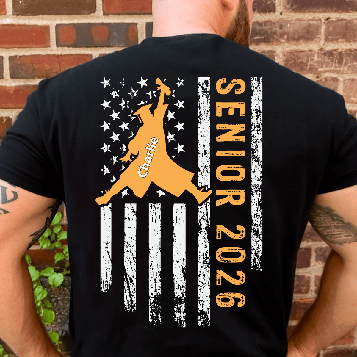 Senior 2026 Personalized Custom Graduation Backside Shirt C640