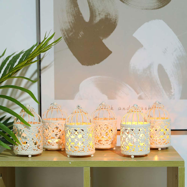 6 Pack Small Metal Candle Lanterns