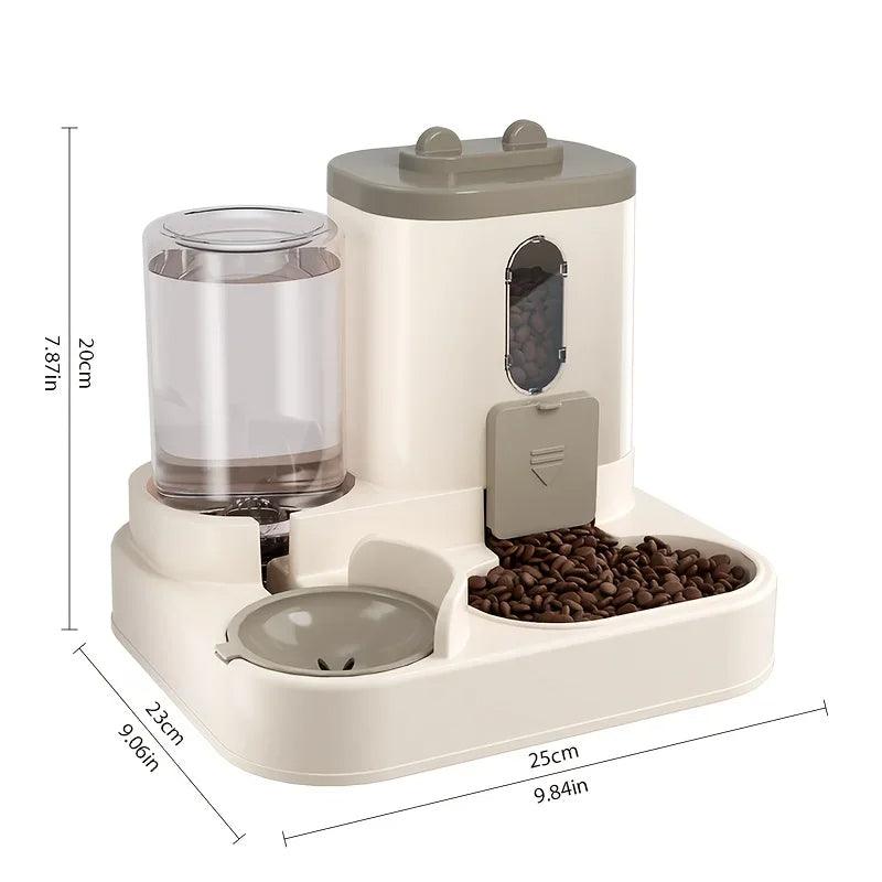 2 in 1 Automatic Pet Feeder with Water Dispenser Gravity Dog Cat Food Bowl
