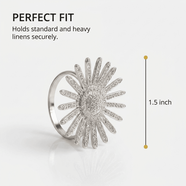 Silver Crystal Napkin Rings – Silver Radiance