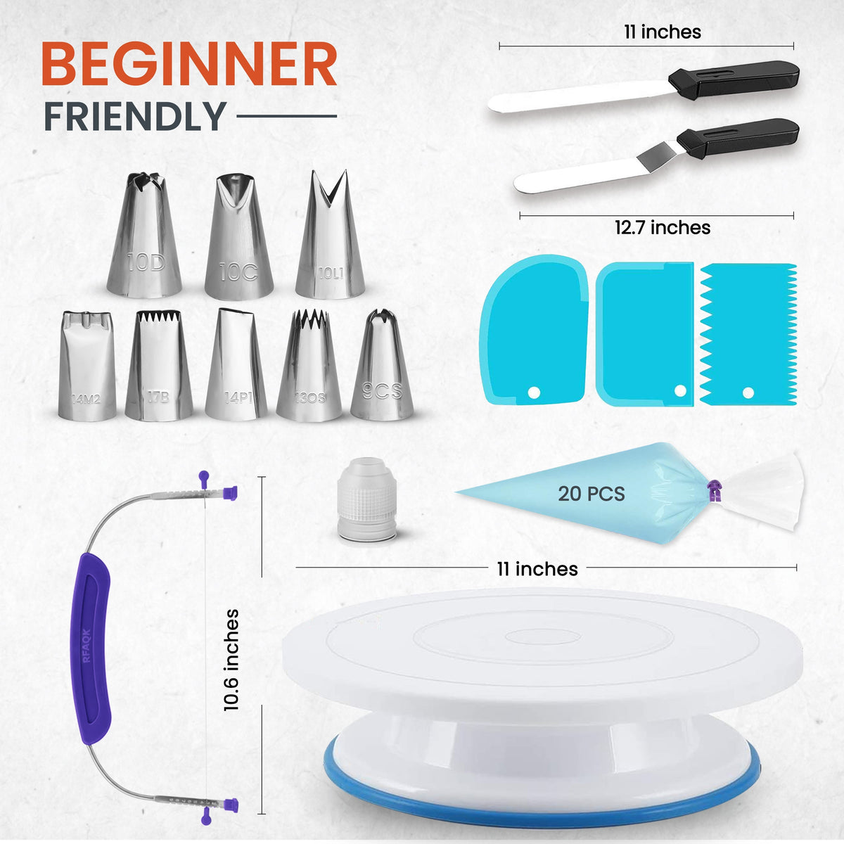 35PCs Blue Cake Decorating Kit