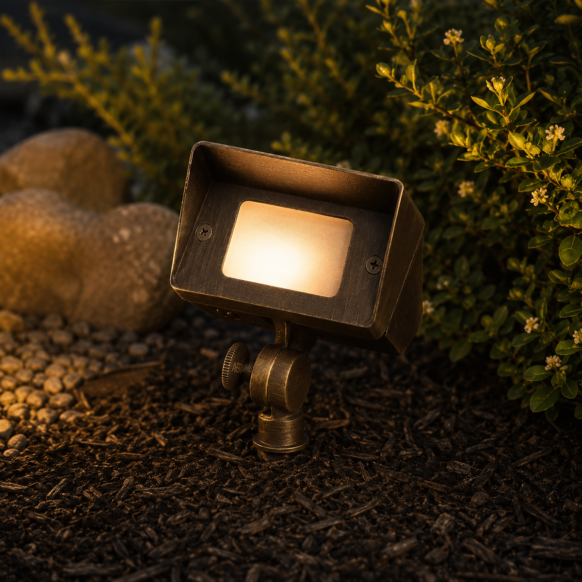 FPB01 Brass 12V Low Voltage Rectangular LED Directional Floodlight Adjustable Lighting G4 Socket