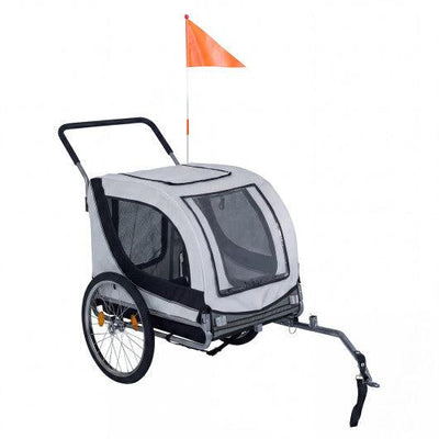 2-in-1 Dog Bike Trailer with Universal Bicycle Coupler-White