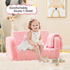2-in-1 Folding Kids Couch with Blanket Glow in the Dark-Pink