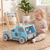 2-in-1 Wooden Baby Walker with Adjustable Speed and Bottom Storage-Blue