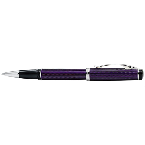 Incognito Diamond-Cut Lacquered Brass Rollerball Pen - Purple - Gifts for You 'n Me