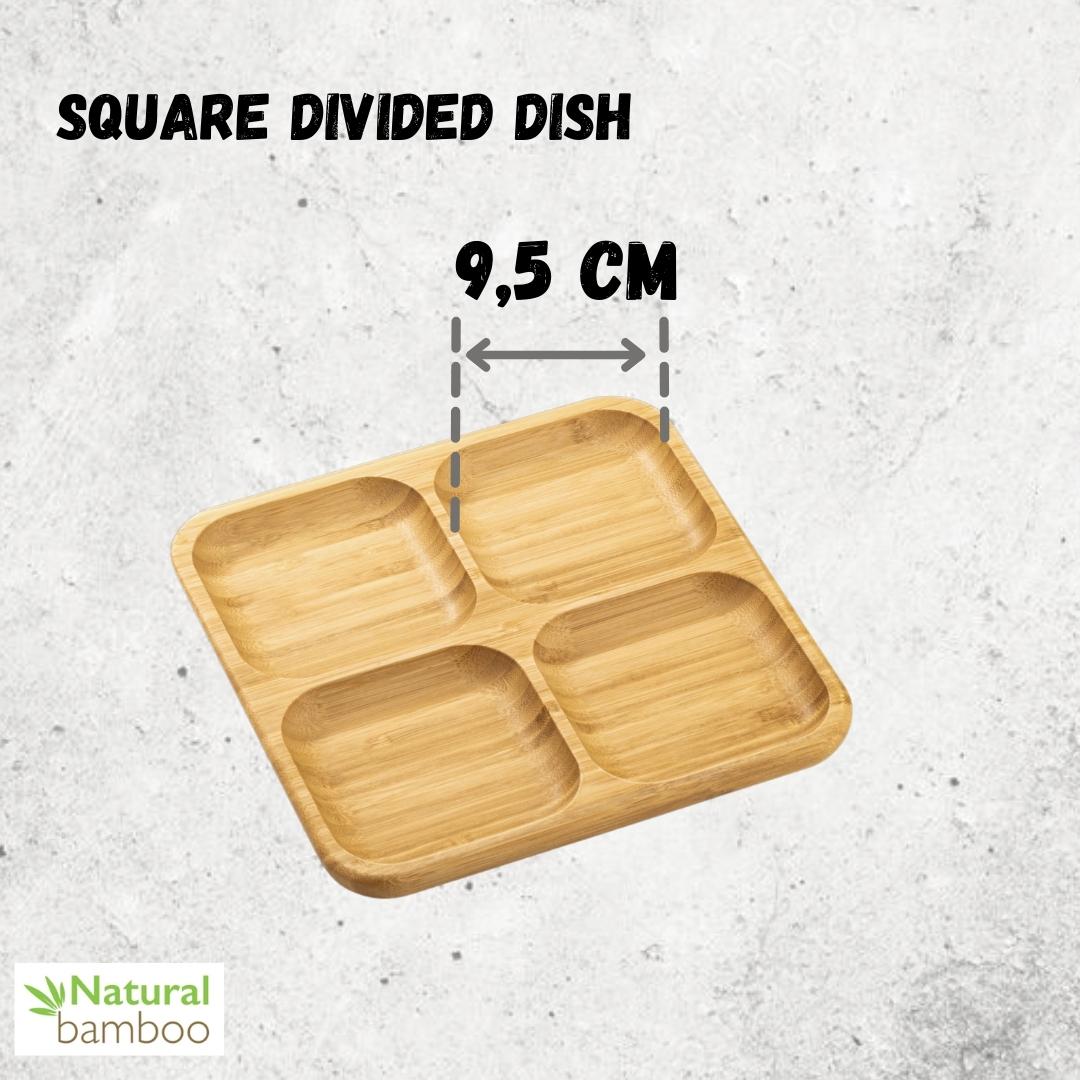 Bamboo Square Divided Dish / Bento box 8.5