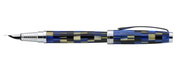 Urbanite Acrylic & Brass Fountain Pen (Medium Nib) - Modern Blue - Gifts for You 'n Me
