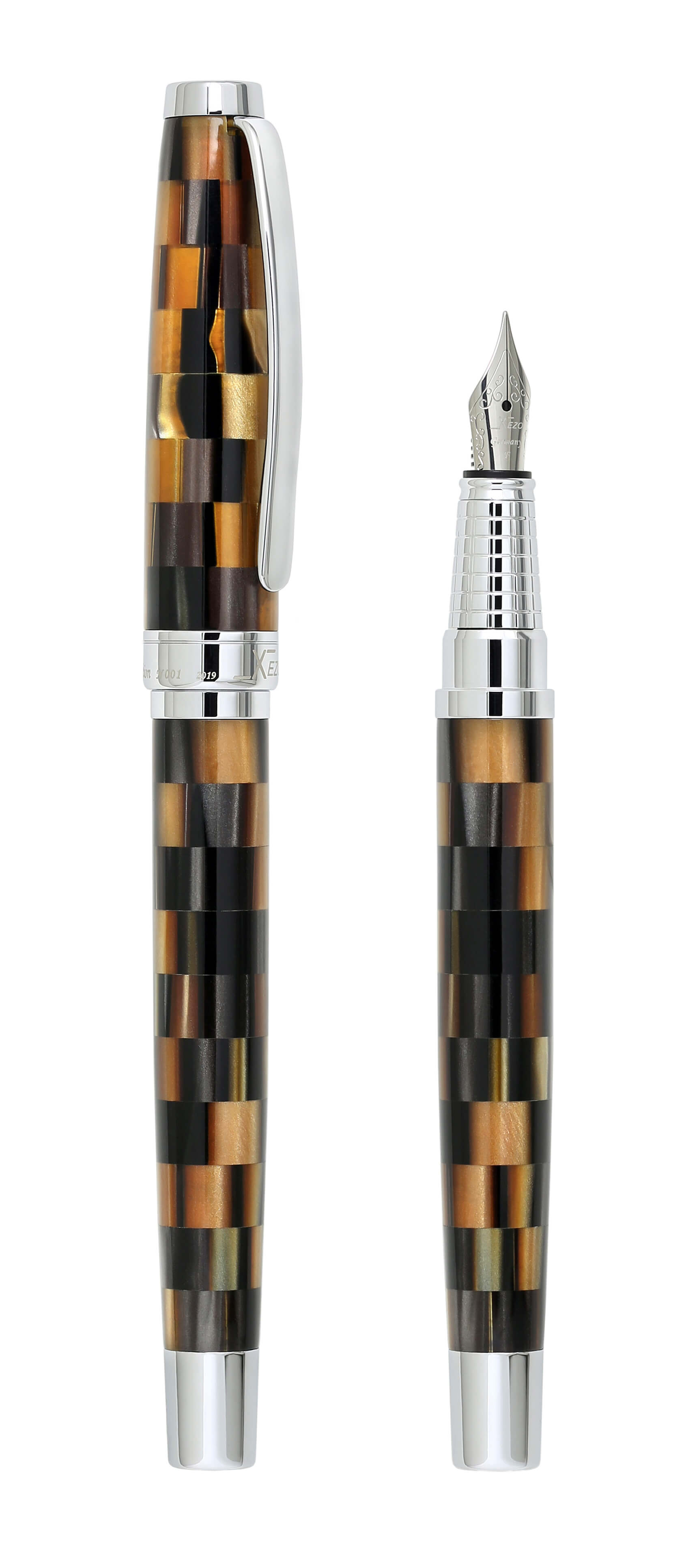 Urbanite Acrylic & Brass Fountain Pen (Fine Nib) - Woody Brown