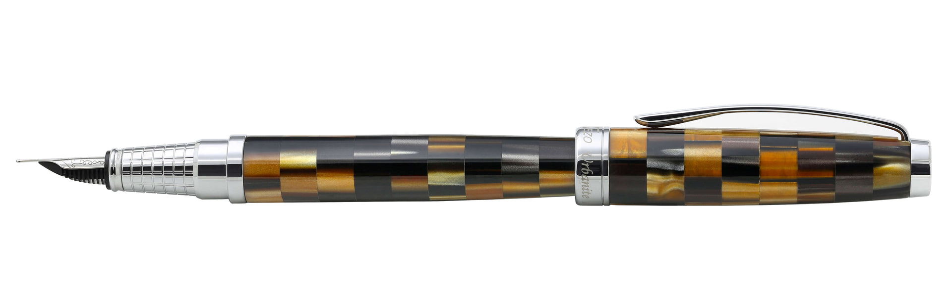 Urbanite Acrylic & Brass Fountain Pen (Medium Nib) - Woody Brown