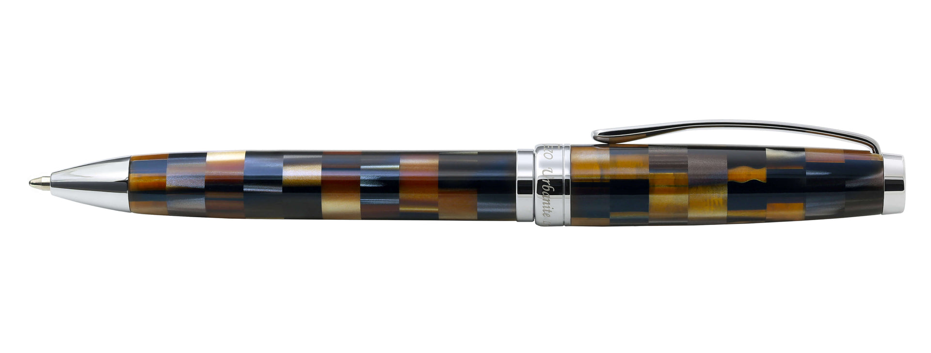 Urbanite I Acrylic & Brass Ballpoint Pen - Woody Brown