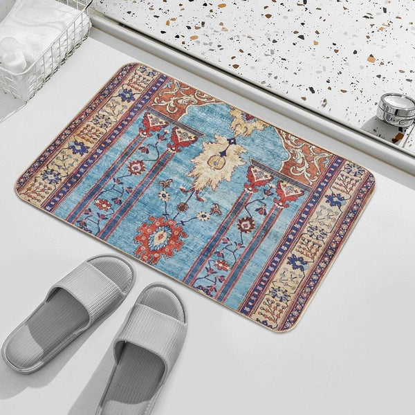 Antique Persian Silk Rug Print Bath Mat