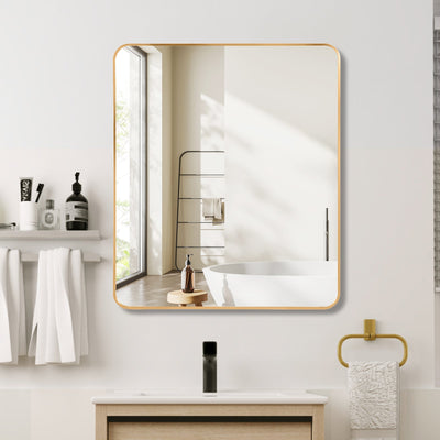 Gold 30 'x36' Rectangular Bathroom Wall Mirror