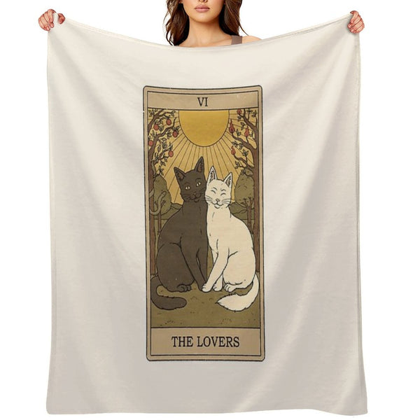 The Lovers - Cats Tarot Lightweight Throw Blanket