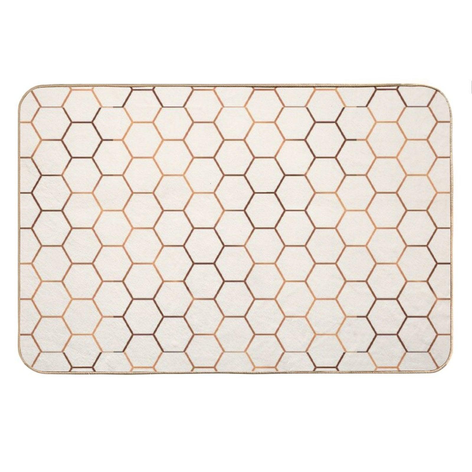 Rose Gold Copper Honeycomb Bath Mat
