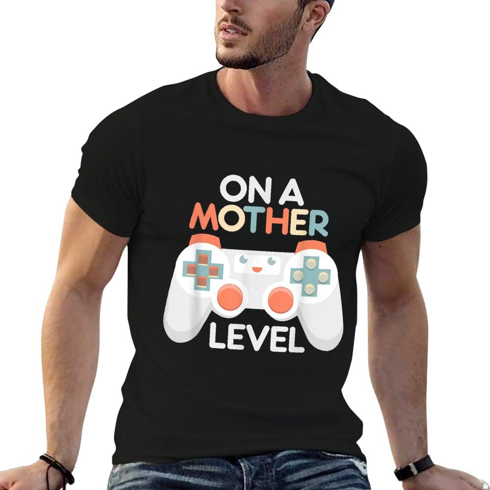 Funny Mothers Day Gamer Mom Gaming On A Mother Level Up Game T-Shirt