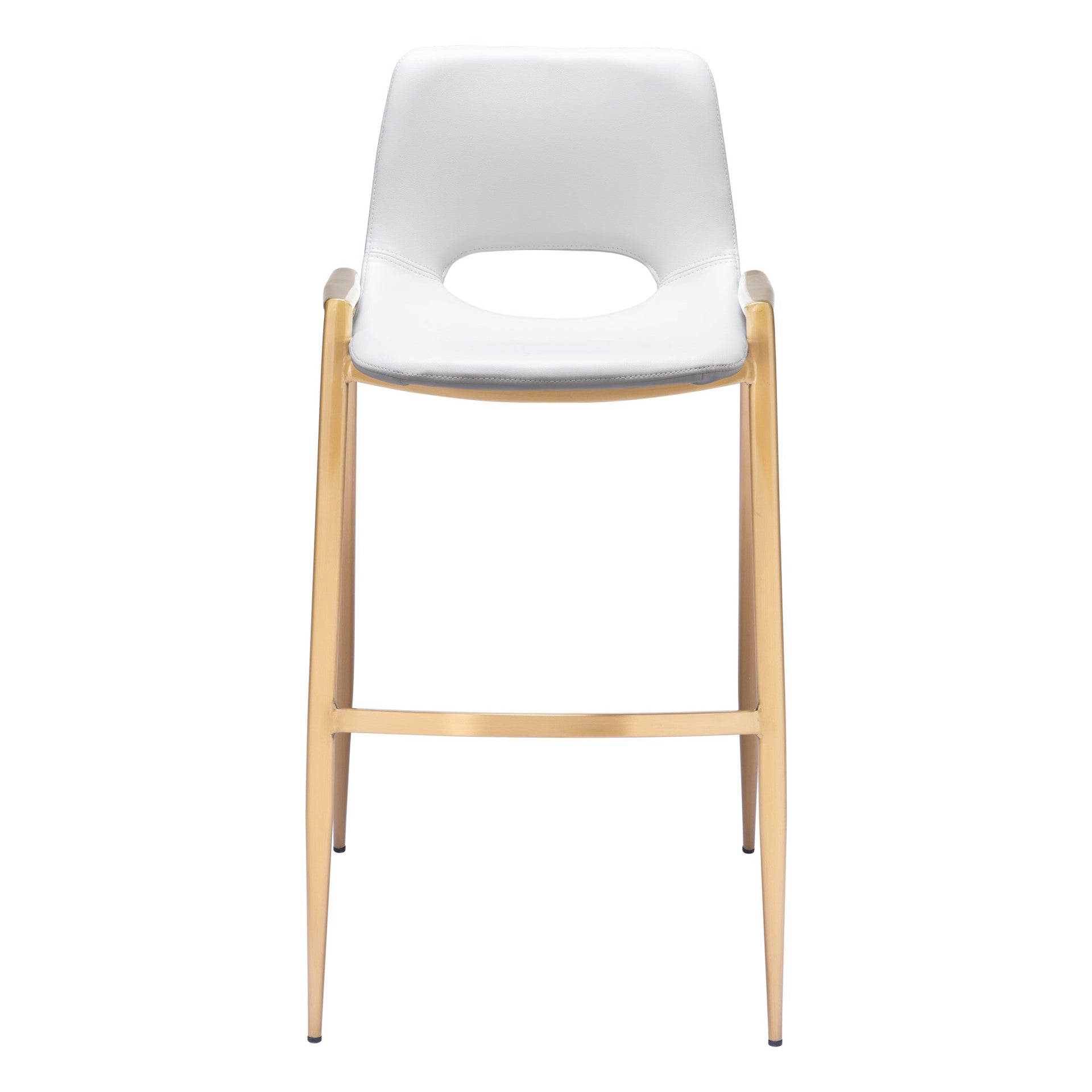 Desi Barstool (Set of 2) White & Gold