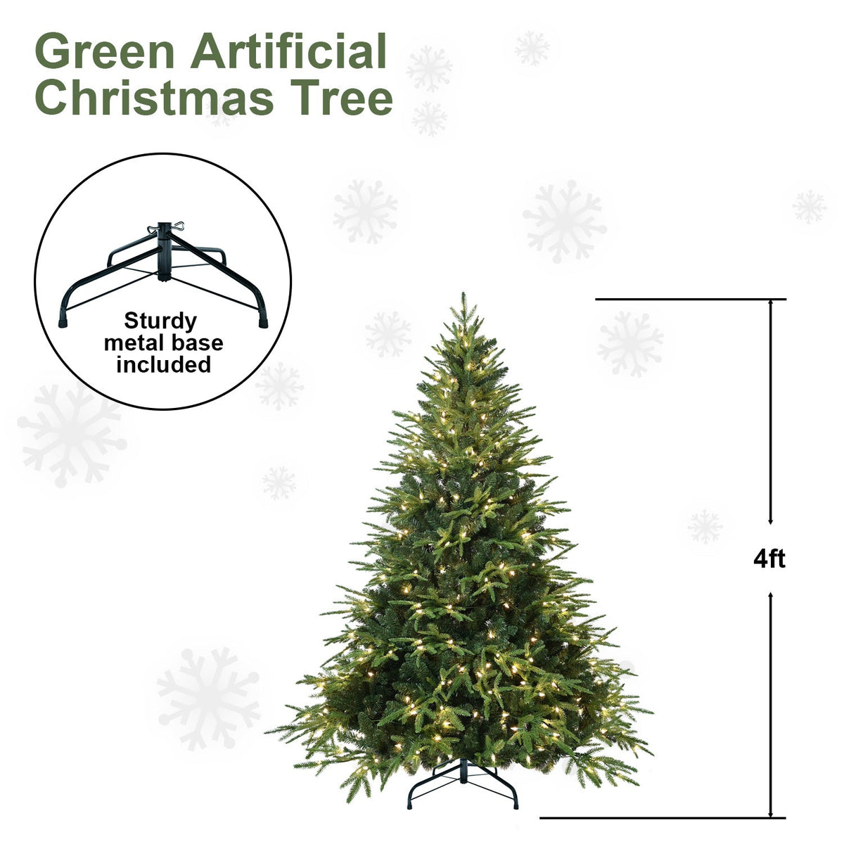 4ft Pre-Lit Artificial Christmas Tree