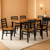 Blondon 60 Inch Solid Wood Dining Set Brown Finish Durable Construction