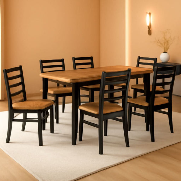 Blondon 60 Inch Solid Wood Dining Set Brown Finish Durable Construction