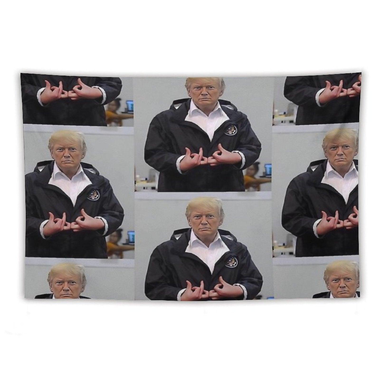 Donald Trump Suwoo Gang Sign Tapestry