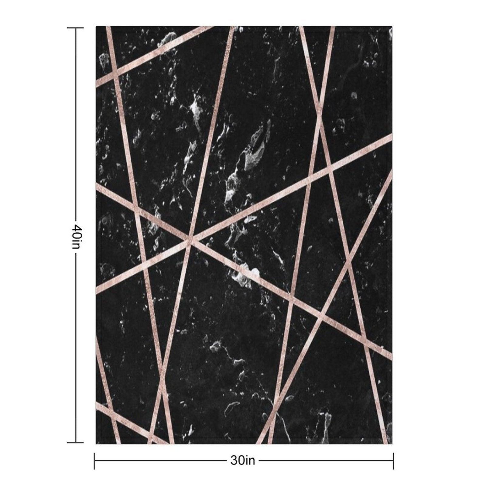 Black Marble Rose Gold Geo Glam #1 #geo #decor #art Throw Blanket