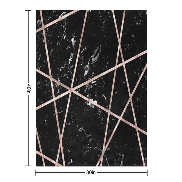 Black Marble Rose Gold Geo Glam #1 #geo #decor #art Throw Blanket
